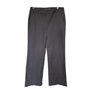 Khakis by Gap Perfect Khaki Kaki Parfait Women Gray Wide‎ Leg Pants Size 8